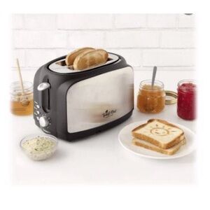 NIB CucinaPro Black and Silver Toaster Oven